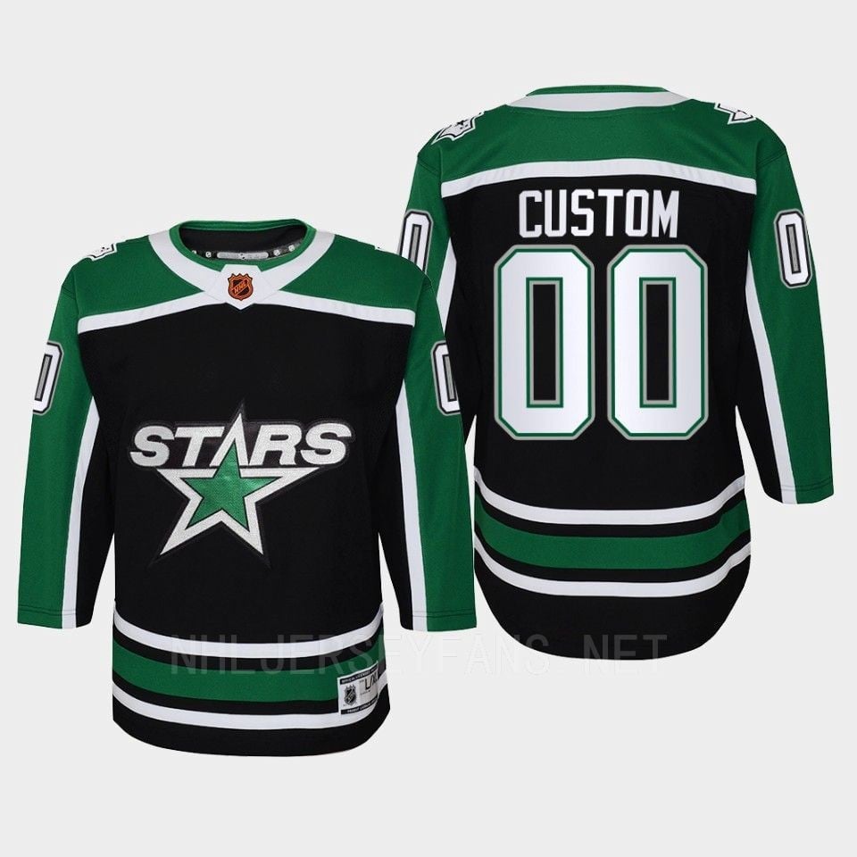 Custom 00 Dallas Stars 2022 Special Edition 2.0 Retro Youth Hockey Jersey Black - JS209 