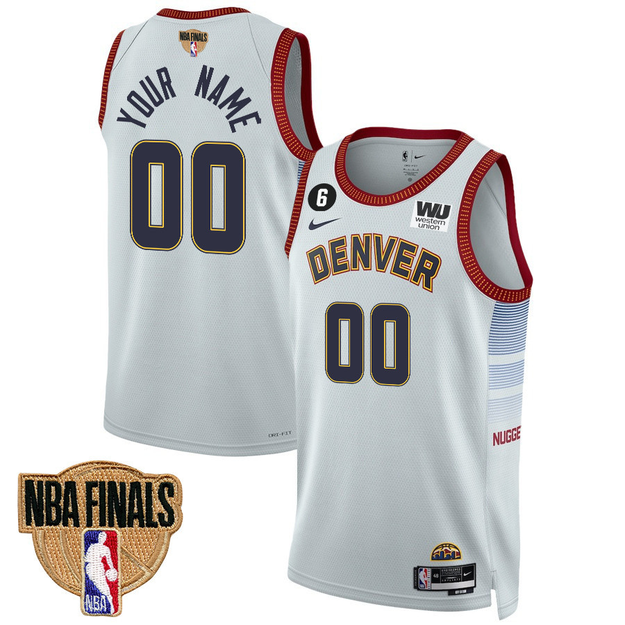 Custom 00 Denver Nuggets Final Champions 2023 Swingman YOUTH Basketball Jersey - White - JS639 
