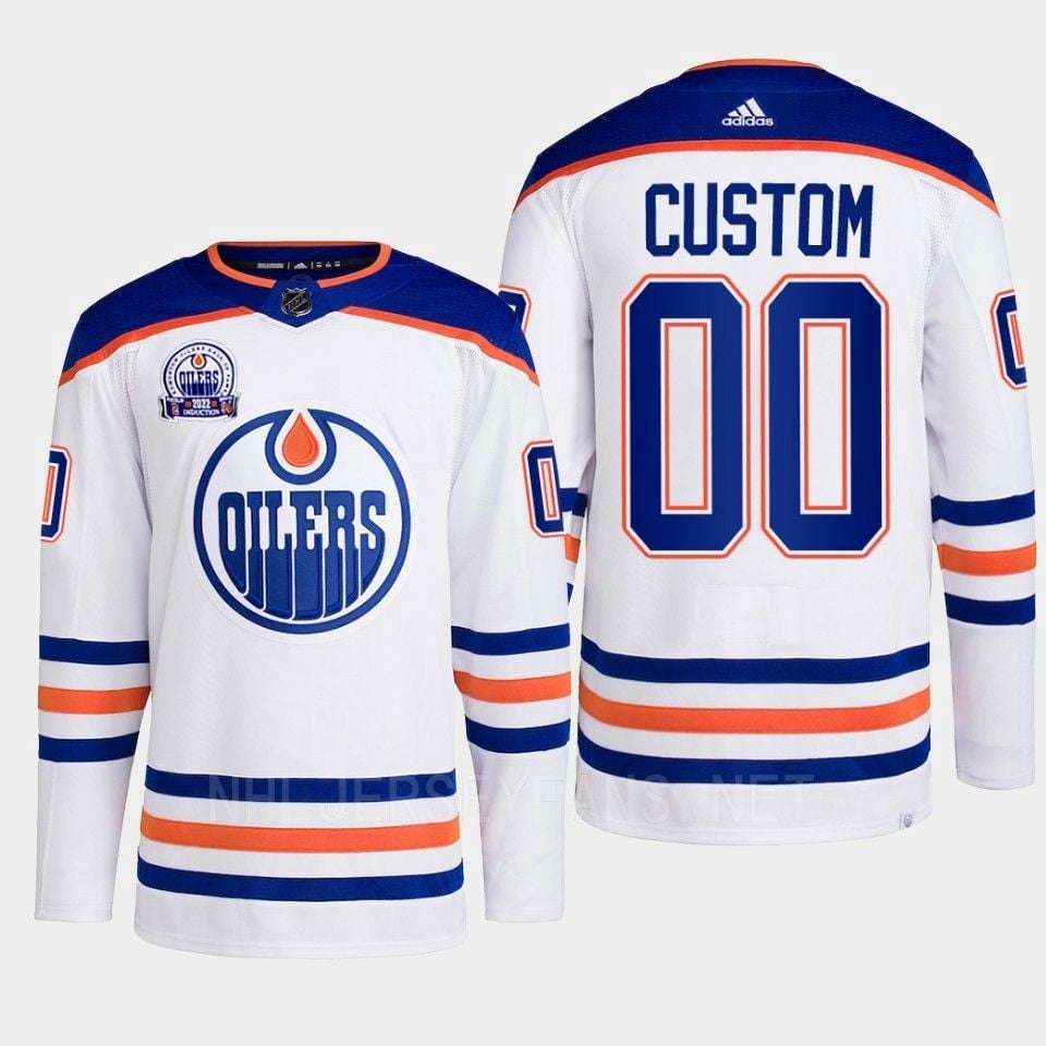 Custom 00 Edmonton Oilers White Hockey Jersey 2022 Lee Ryan Hall Of Fame Patch Away - JS616 