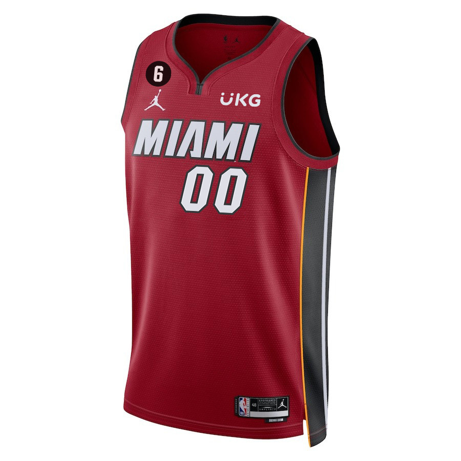 Alternative view of Custom 00 Miami Heat Final Champions 2023 Swingman Basketball Jersey - Red - JS788 