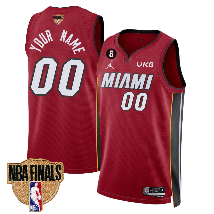 Custom 00 Miami Heat Final Champions 2023 Swingman Basketball Jersey - Red - JS788 
