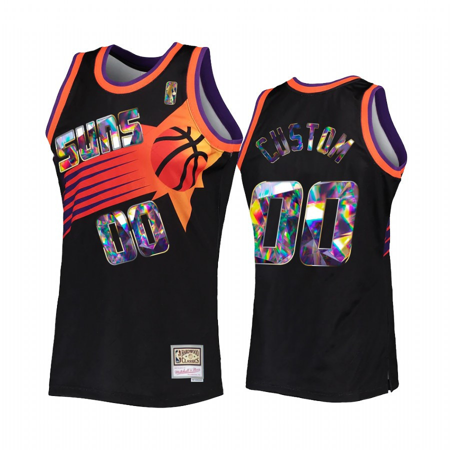 Custom 00 Phoenix Suns NBA 75th Anniversary Diamond Basketball Jersey Black - JS651 
