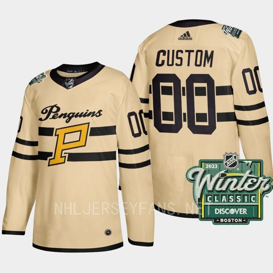 Custom 00 Pittsburgh Penguins 2023 Winter Classic Cream Jersey - JS850 