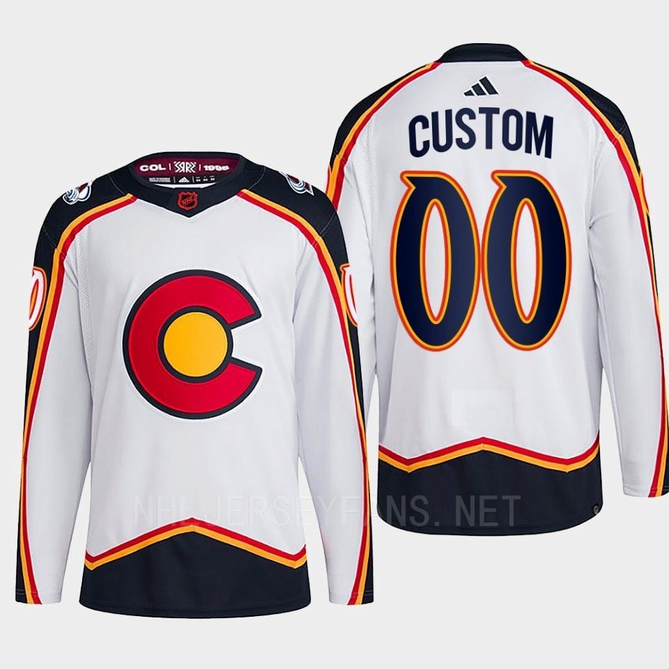 Custom 00 Reverse Retro 2.0 2022 Colorado Avalanche White Hockey Jersey Primegreen - JS967 