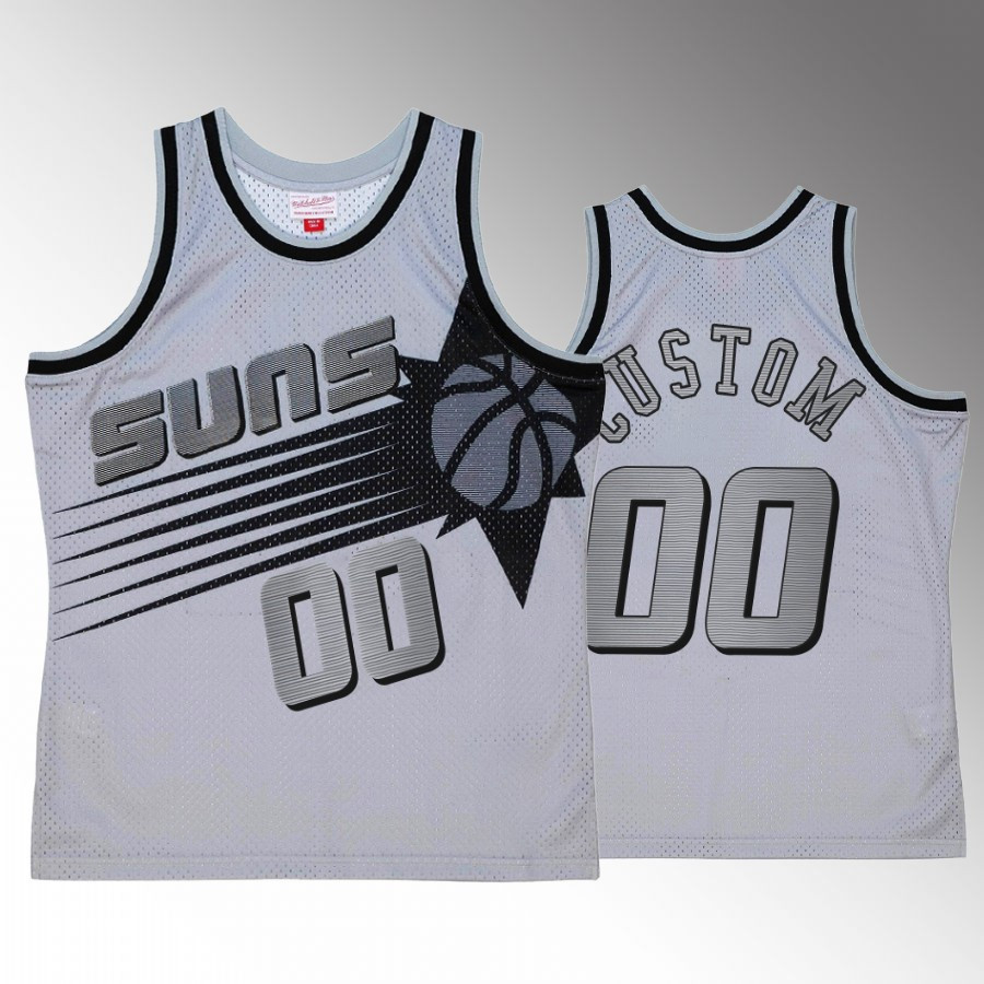 Custom 00 Space Knit Basketball Jersey Phoenix Suns Grey Hardwood Classics Men Basketball Jersey - JS169 