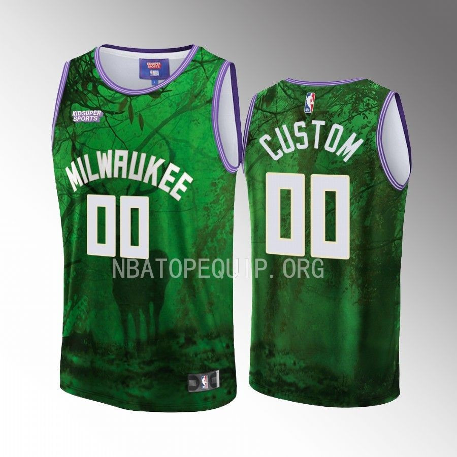 Custom Milwaukee Bucks NBA & KidSuper Studios Unisex Hometown Basketball Jersey - JS286 