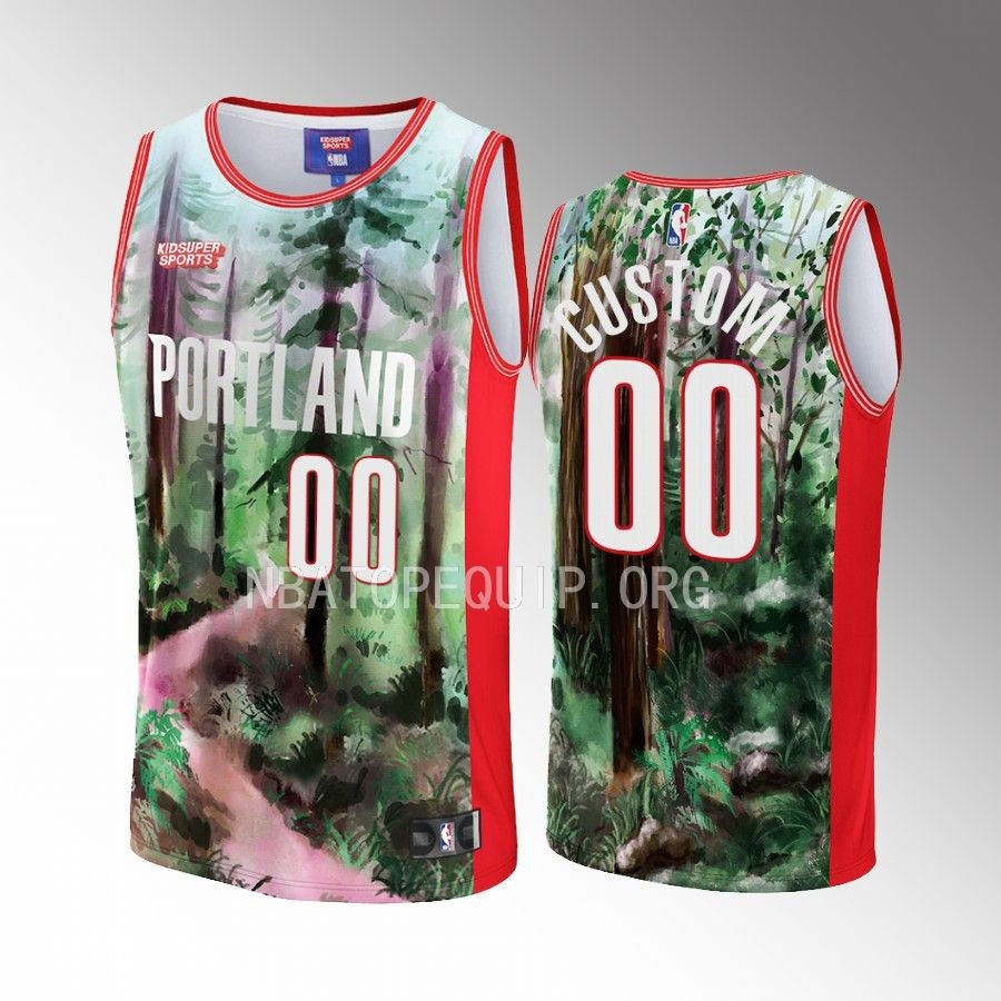 Custom Portland Trail Blazers NBA & KidSuper Studios Unisex Hometown Basketball Jersey - JS588 