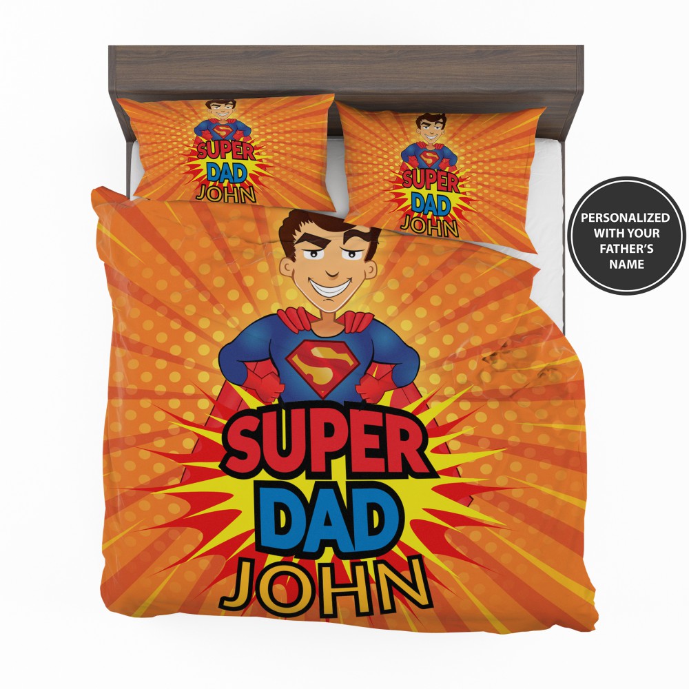 Alternative view of Custom Super Dad Personalized Bedding Set - Custom Bedding Set