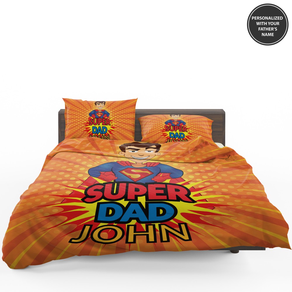 Custom Super Dad Personalized Bedding Set - Custom Bedding Set