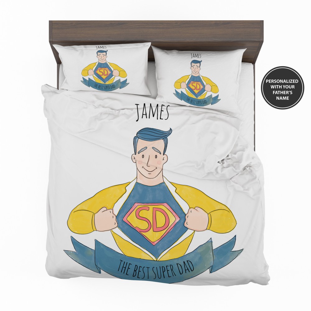Alternative view of Custom The Best Super Dad Personalized Bedding Set - Custom Bedding Set