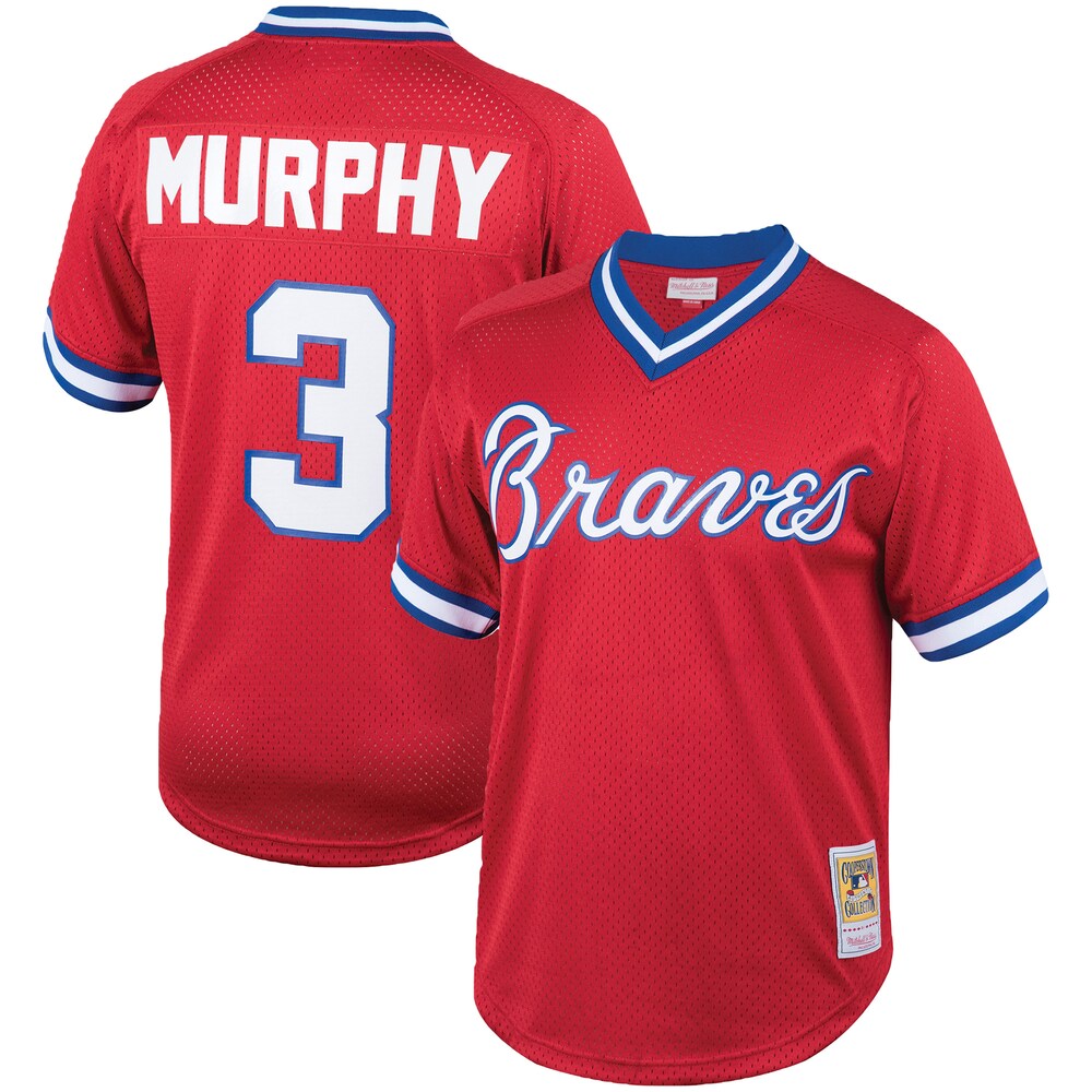 Dale Murphy Atlanta Braves Mitchell & Ness Cooperstown Collection Big & Tall Mesh Batting Practice Baseball Jersey - Red