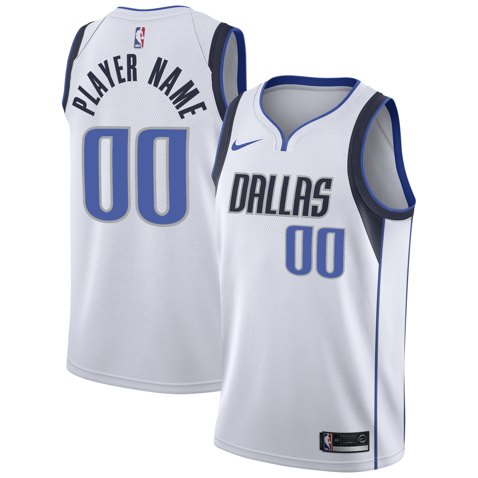 Dallas Mavericks 2020/21 Swingman Custom Basketball Jersey - Association Edition - White