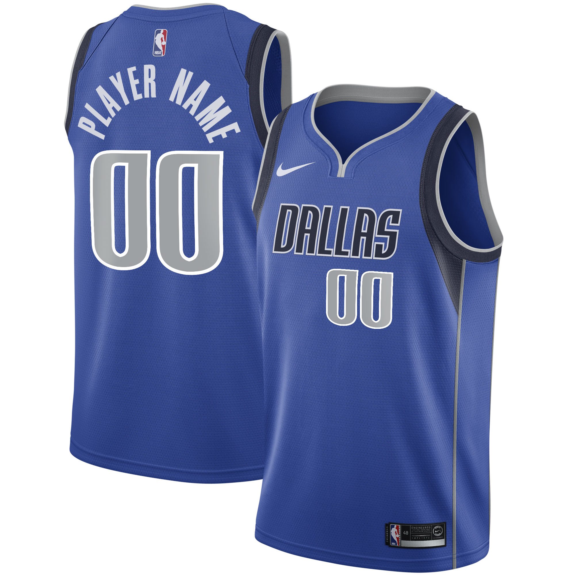 Dallas Mavericks 2020/21 Swingman Custom Basketball Jersey - Icon Edition - Blue
