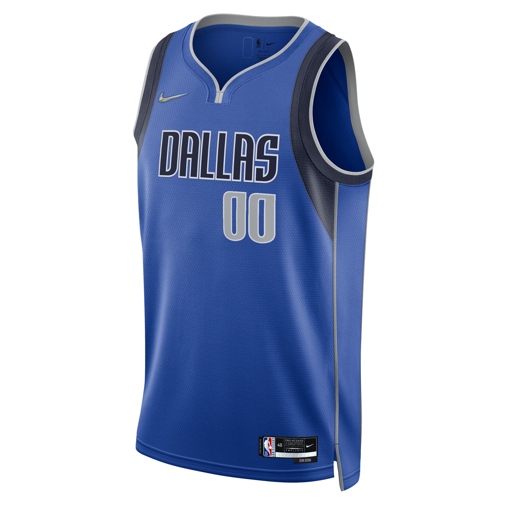 Alternative view of Dallas Mavericks 2021/22 Diamond Swingman Custom Basketball Jersey - Icon Edition - Blue