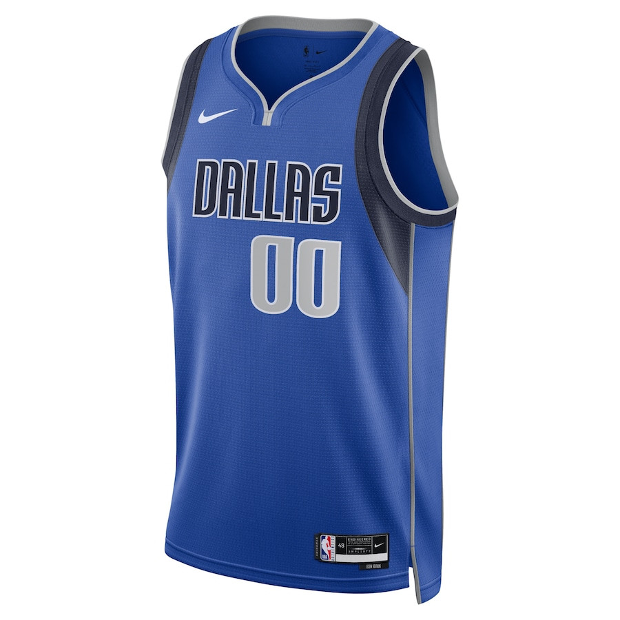 Alternative view of Dallas Mavericks 2023/24 Icon Swingman Custom Men Basketball Jersey - Blue - JS878 