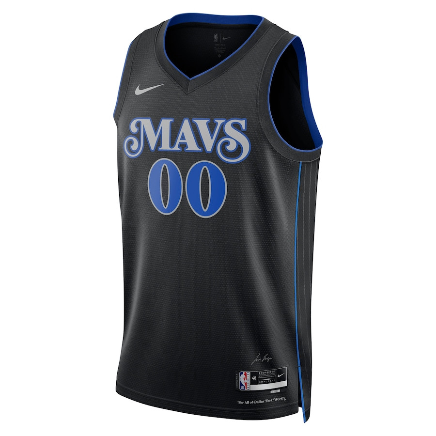 Alternative view of Dallas Mavericks 2023/24 Swingman Basketball Jersey Customized - City Edition - Black - JS600 