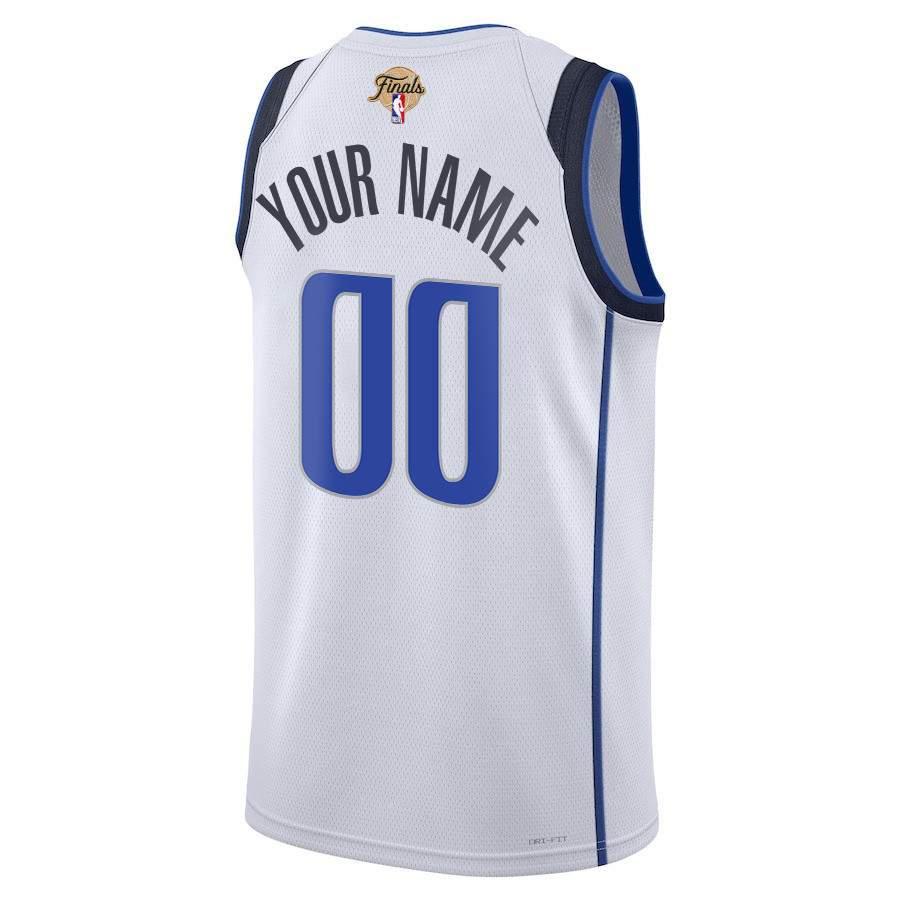 Alternative view of Dallas Mavericks 2024 FINALS PATCH Swingman Basketball Jersey Customized - Association Edition - White - JS368 