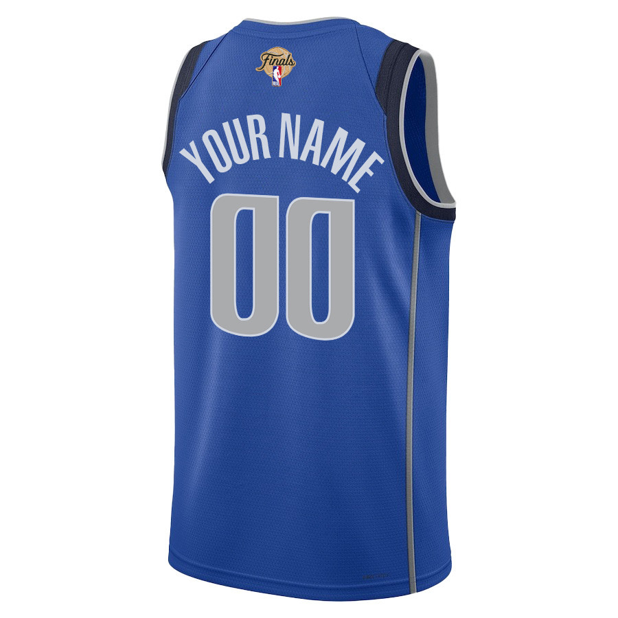 Alternative view of Dallas Mavericks 2024 FINALS PATCH Swingman Basketball Jersey Customized - Icon Edition - Blue - JS427 