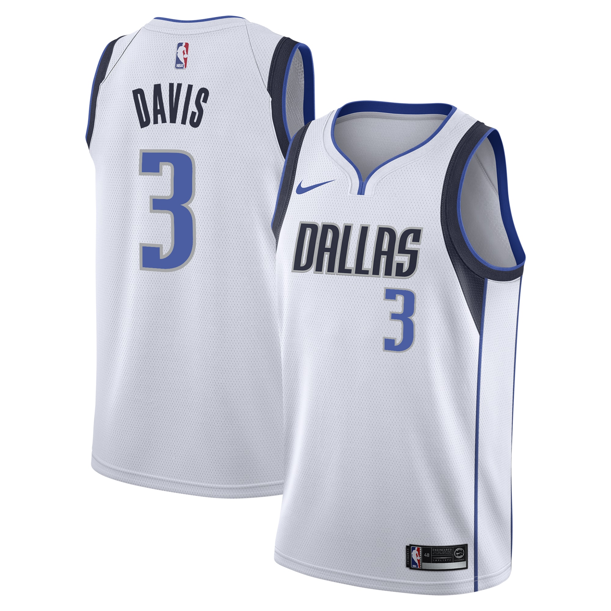 Dallas Mavericks Association Edition Swingman Basketball Jersey - White - Anthony Davis - Mens - JS371 
