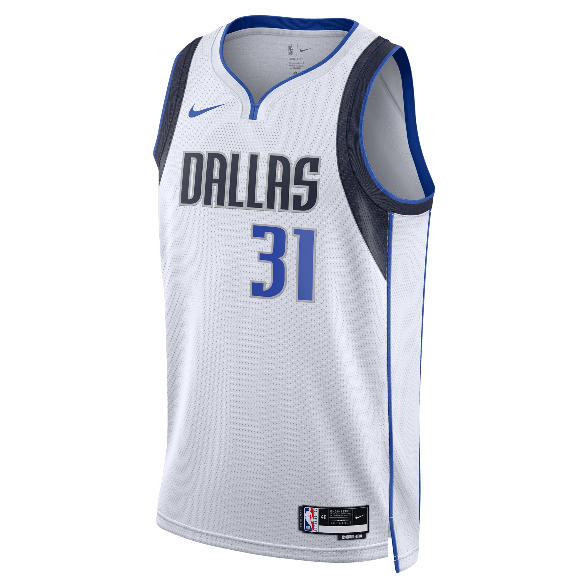 Alternative view of Dallas Mavericks Association Edition Swingman Basketball Jersey - White - Klay Thompson - Unisex - JS326 