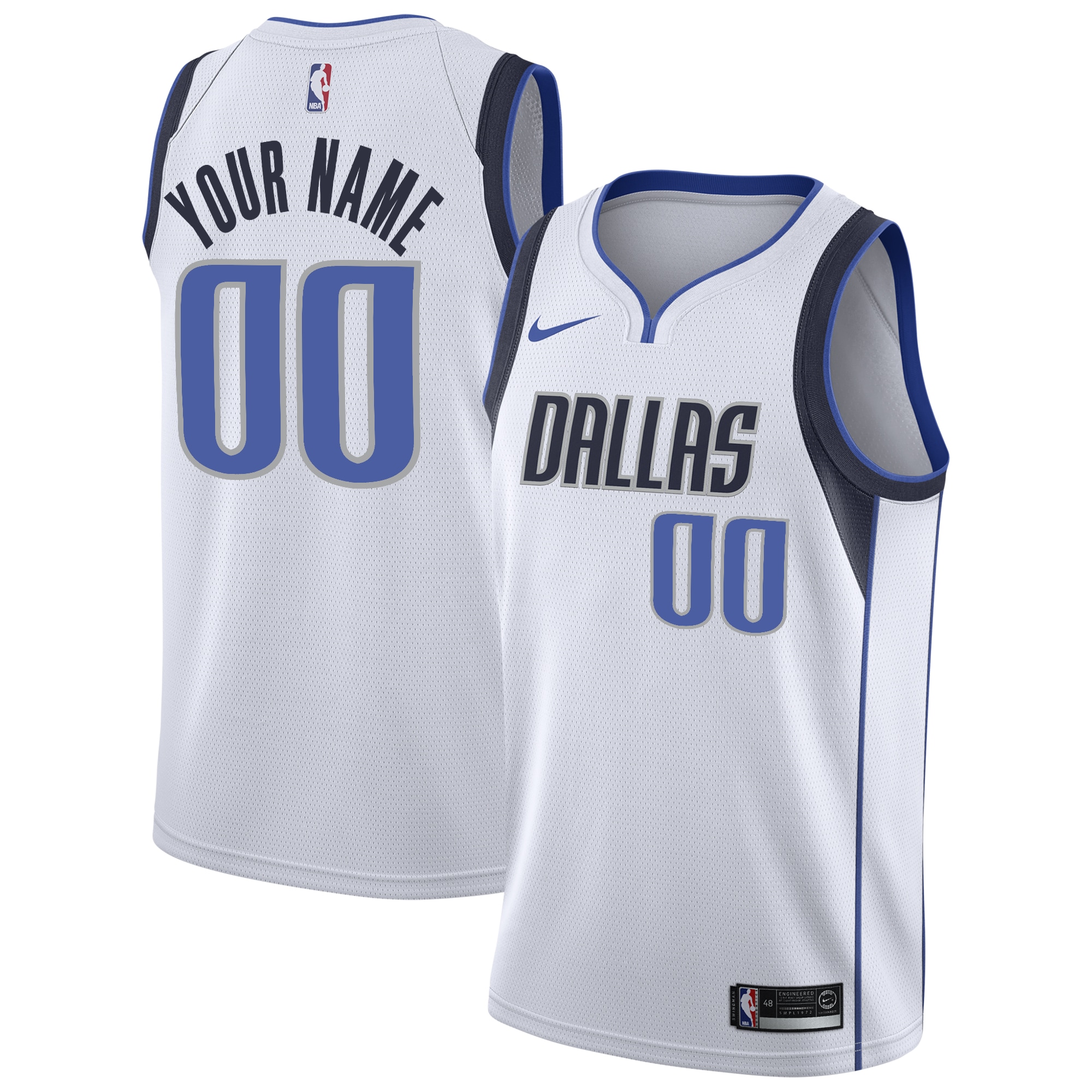 Dallas Mavericks Association Swingman Basketball Jersey - Custom - Youth - JS950 