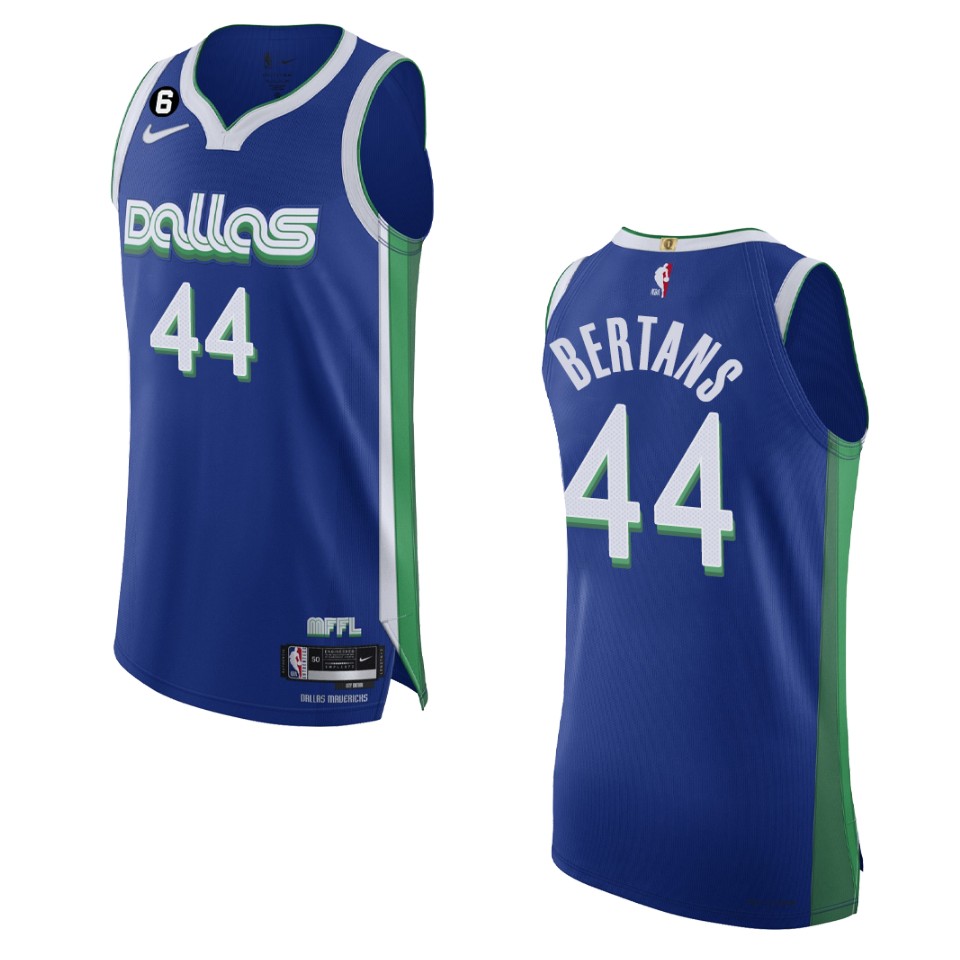 Dallas Mavericks City Edition Davis Bertans 2022-23 Blue Jersey