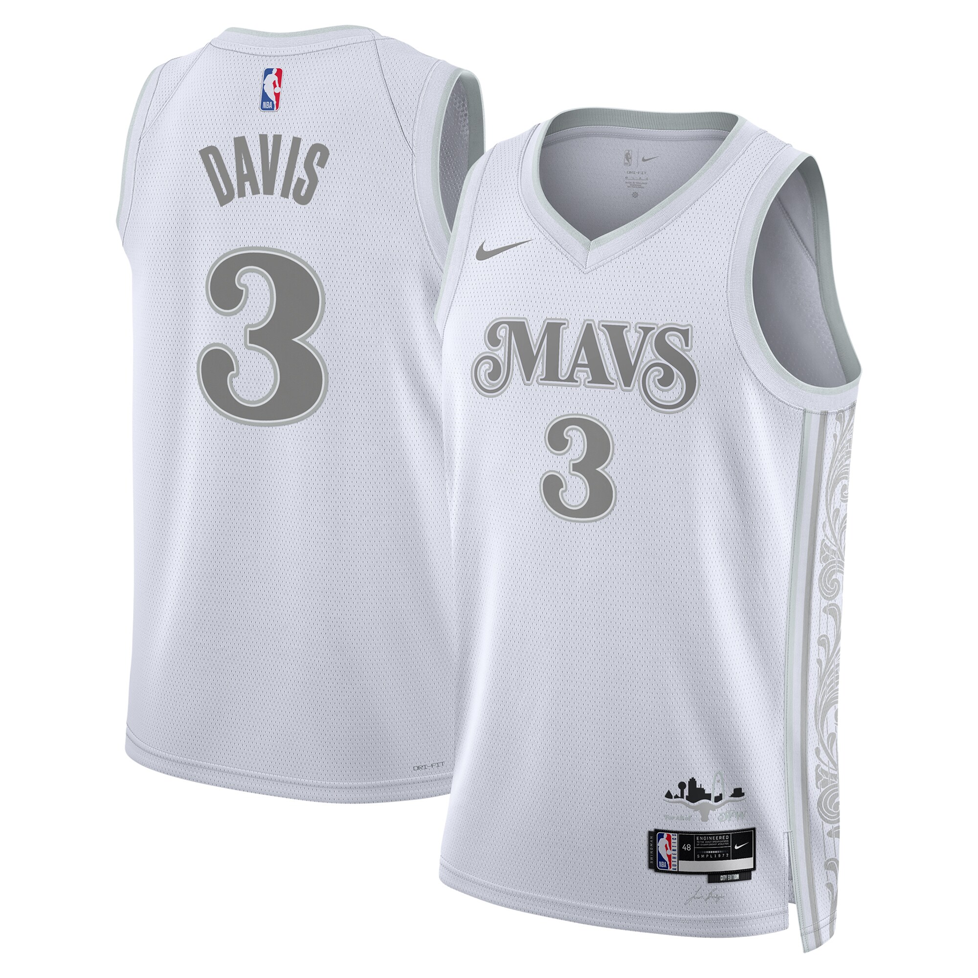 Dallas Mavericks City Edition Swingman Jersey 2024 - White - Anthony Davis - Unisex - JS579 
