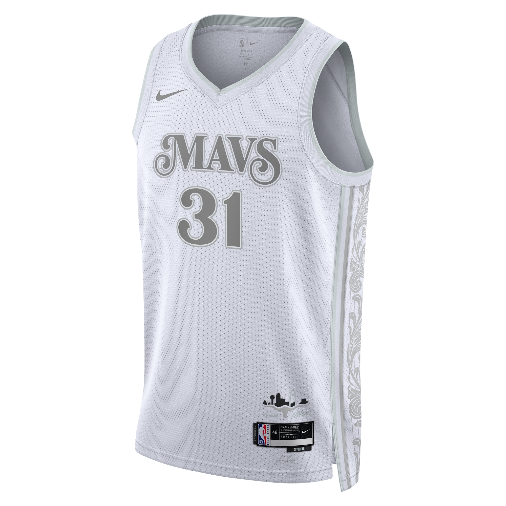 Alternative view of Dallas Mavericks City Edition Swingman Jersey 2024 - White - Klay Thompson - Unisex - JS441 