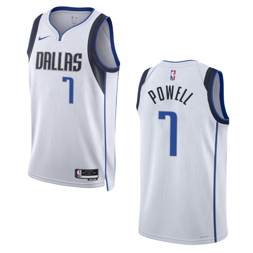 Dallas Mavericks Dwight Powell 2022-23 Association Edition White Swingman Basketball Jersey