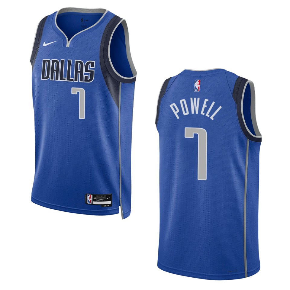 Dallas Mavericks Dwight Powell 2022-23 Icon Edition Royal Swingman Basketball Jersey