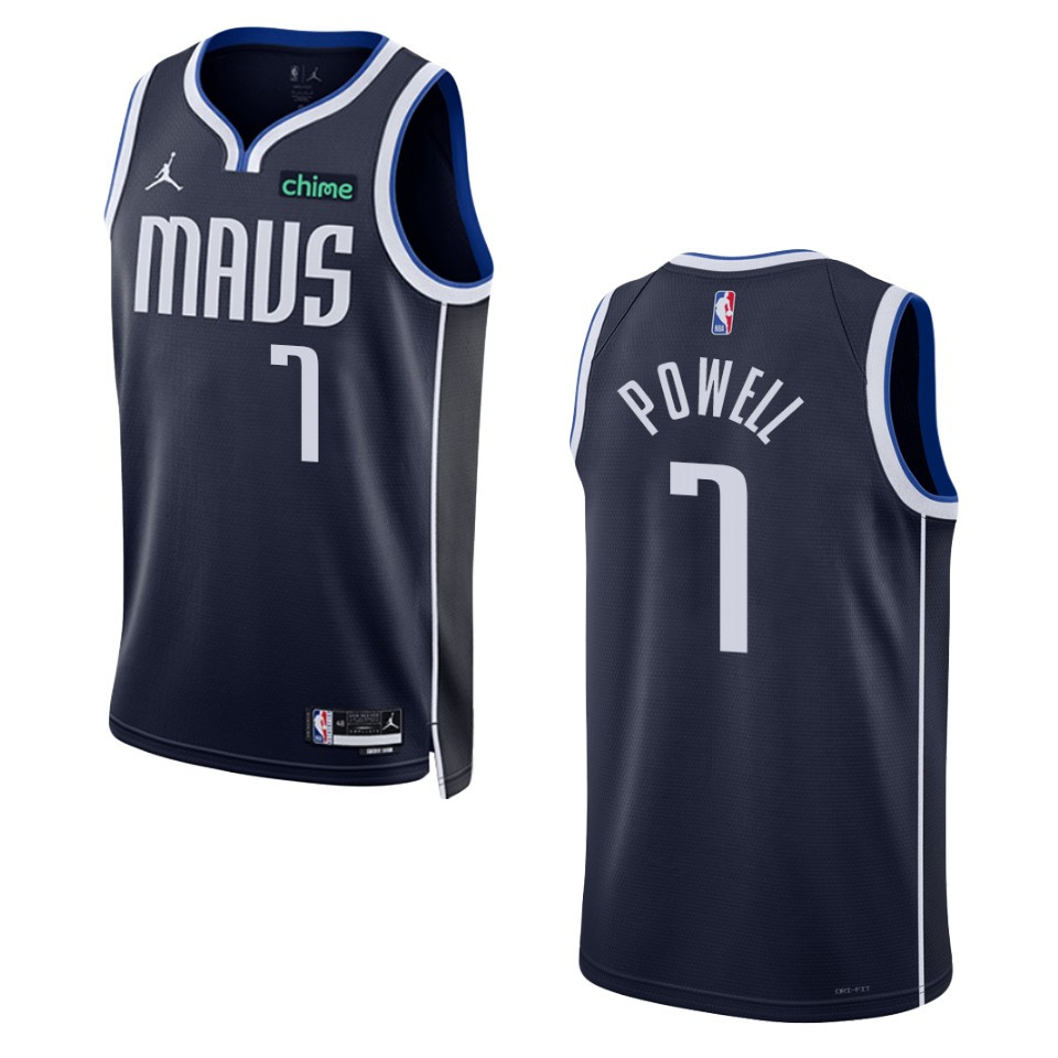 Dallas Mavericks Dwight Powell 2022-23 Statement Edition Navy Basketball Jersey Swingman