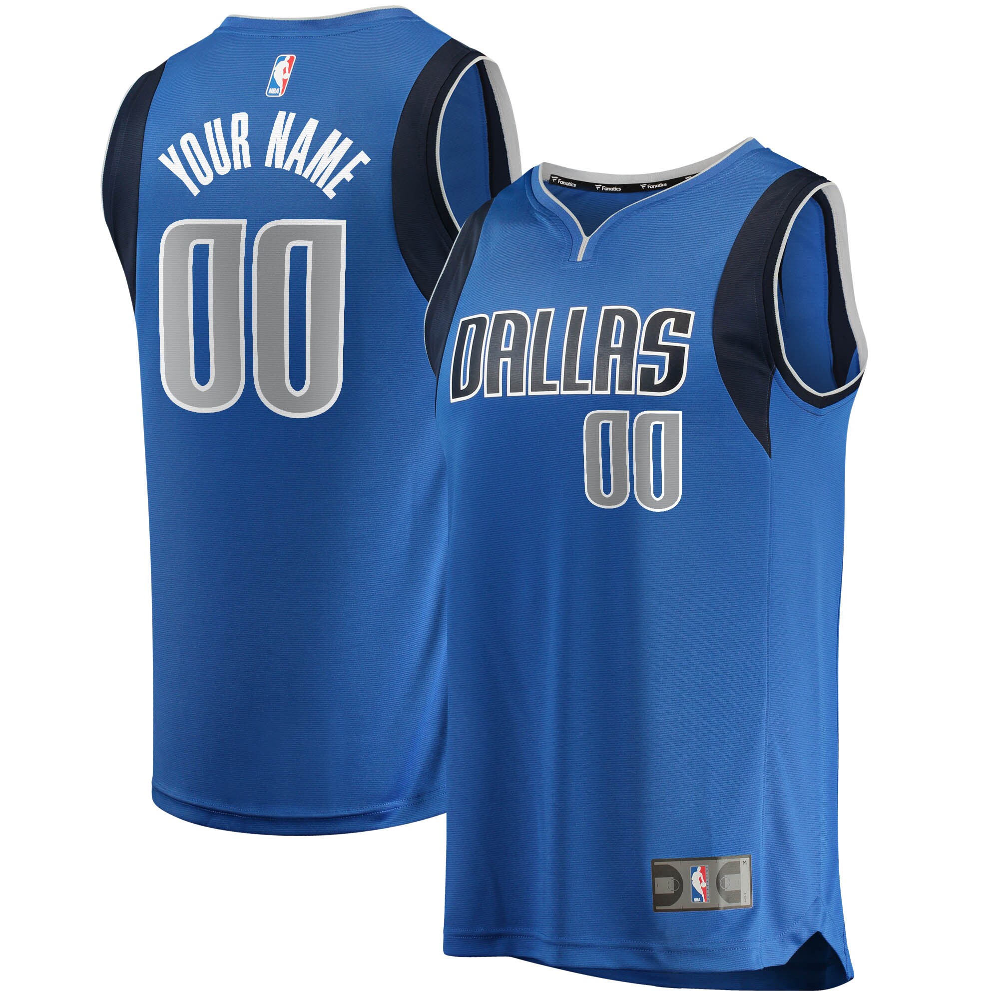 Dallas Mavericks Fanatics Fast Break Custom Replica Basketball Jersey Blue - Icon Edition