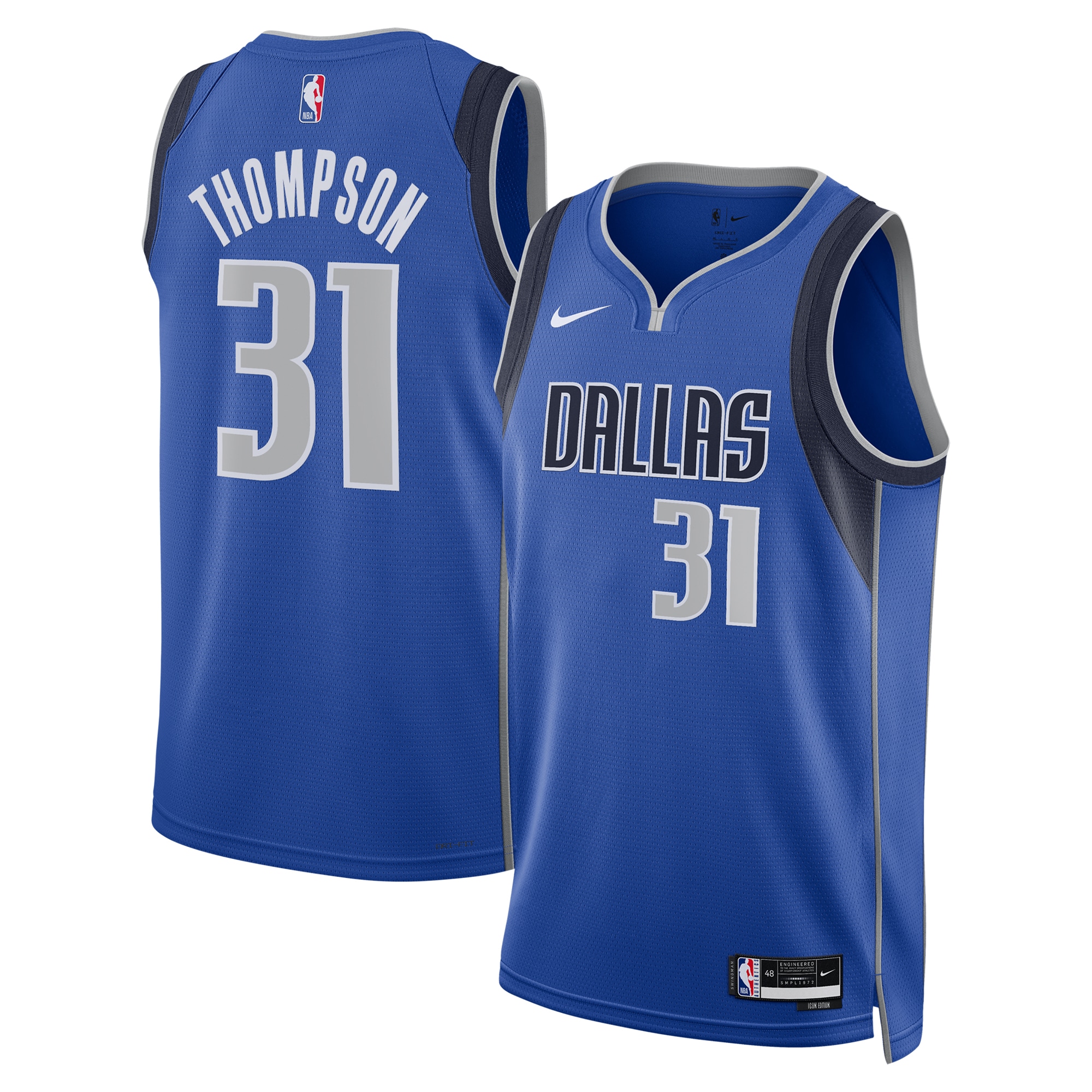Dallas Mavericks Icon Edition Swingman Basketball Jersey - Blue - Klay Thompson - Unisex - JS610 