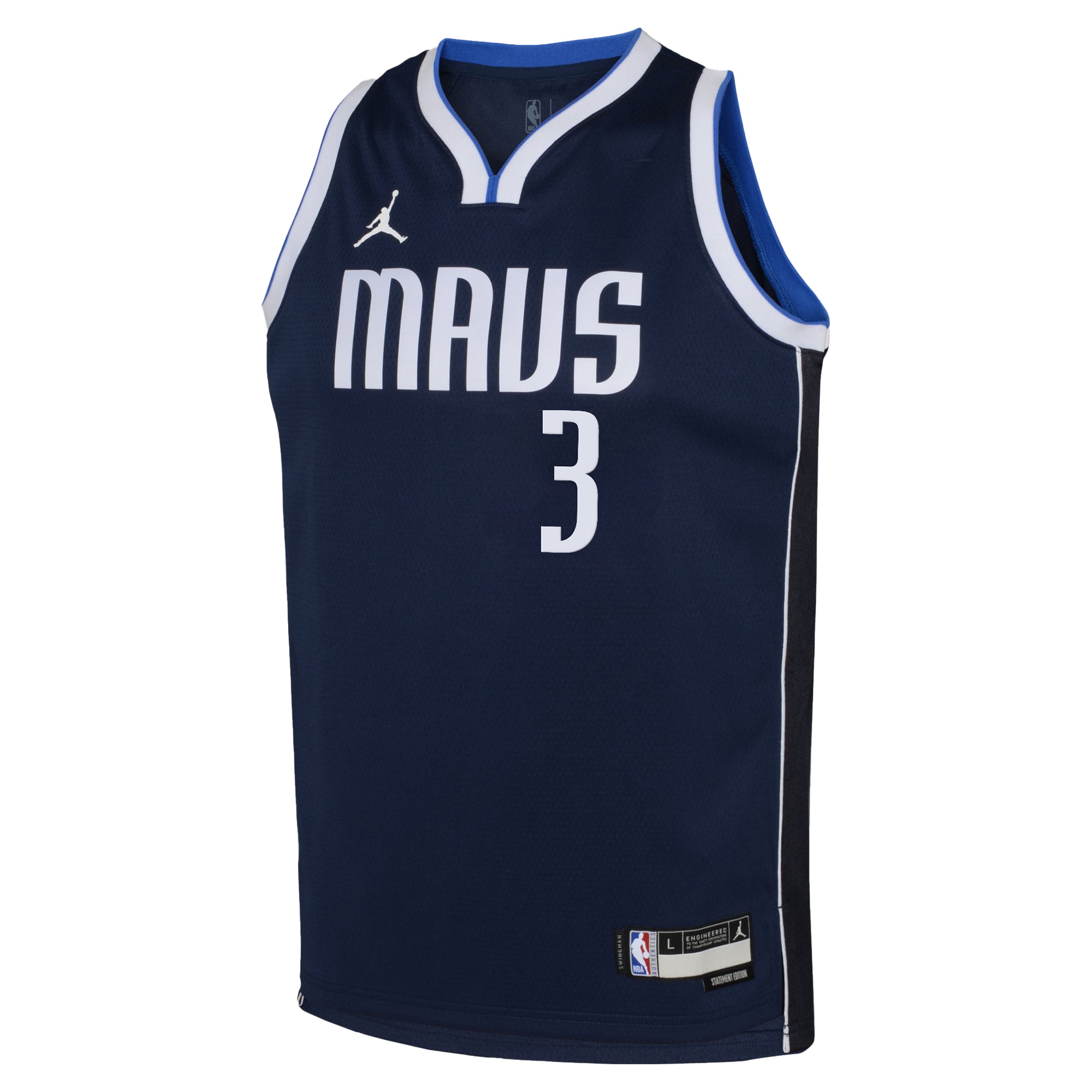 Alternative view of Dallas Mavericks Jordan Brand Statement Edition Swingman Basketball Jersey - Navy - Anthony Davis - Youth - JS567 