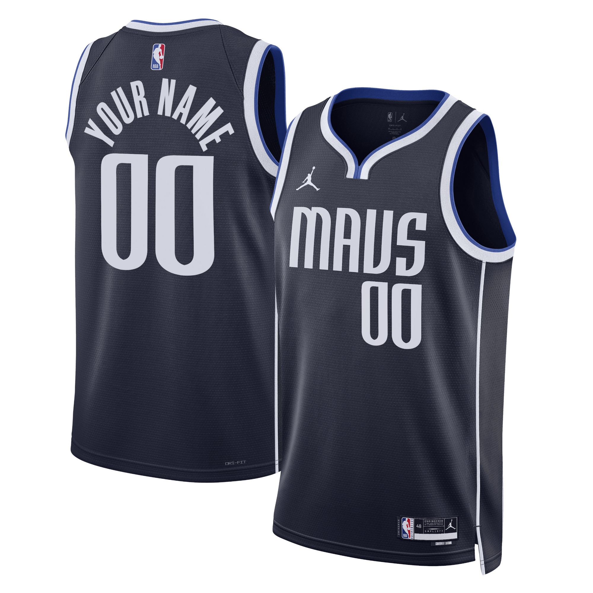 Dallas Mavericks Jordan Brand Unisex 2022/23 Swingman Custom Basketball Jersey - Statement Edition - Navy