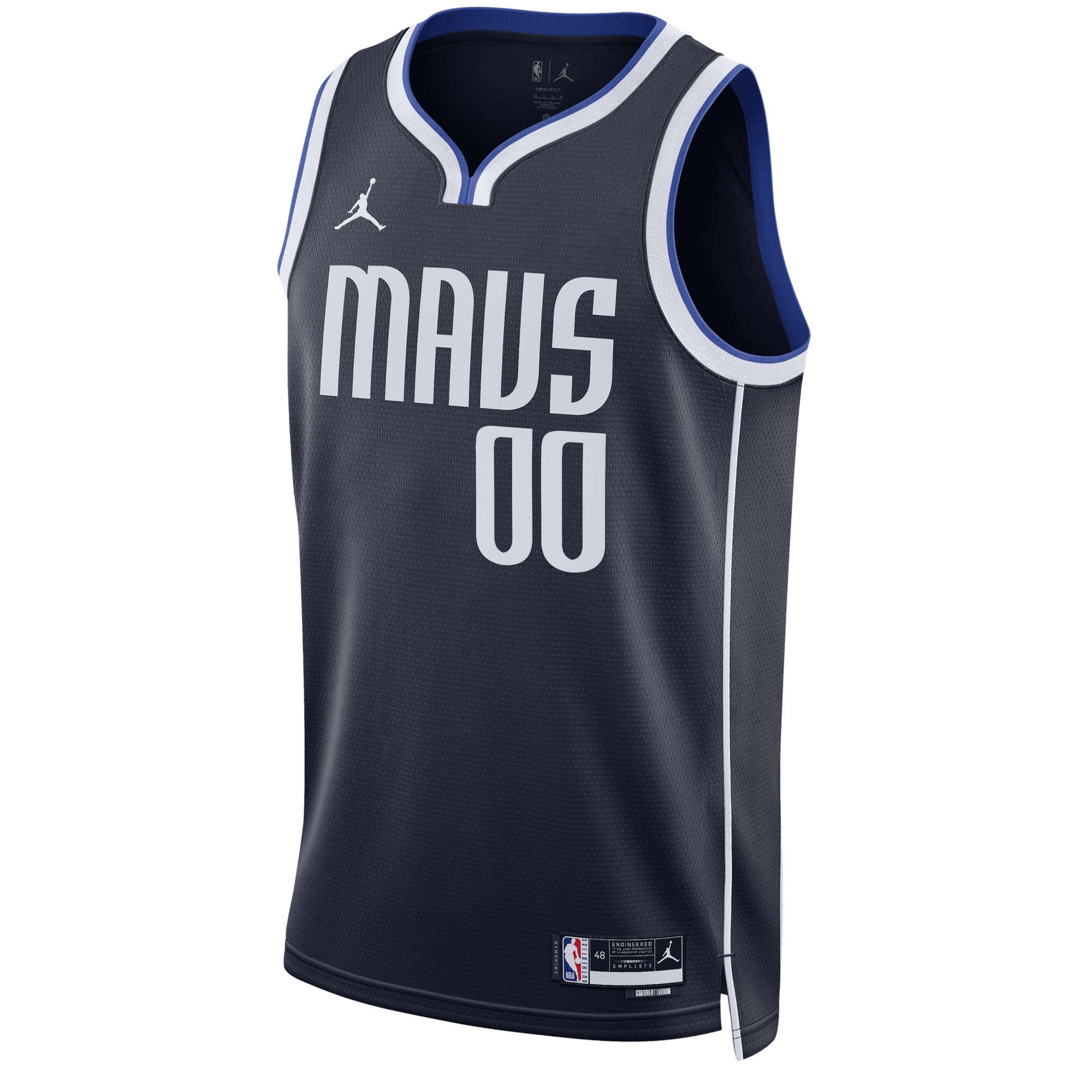 Alternative view of Dallas Mavericks Jordan Brand Unisex 2022/23 Swingman Custom Basketball Jersey - Statement Edition - Navy