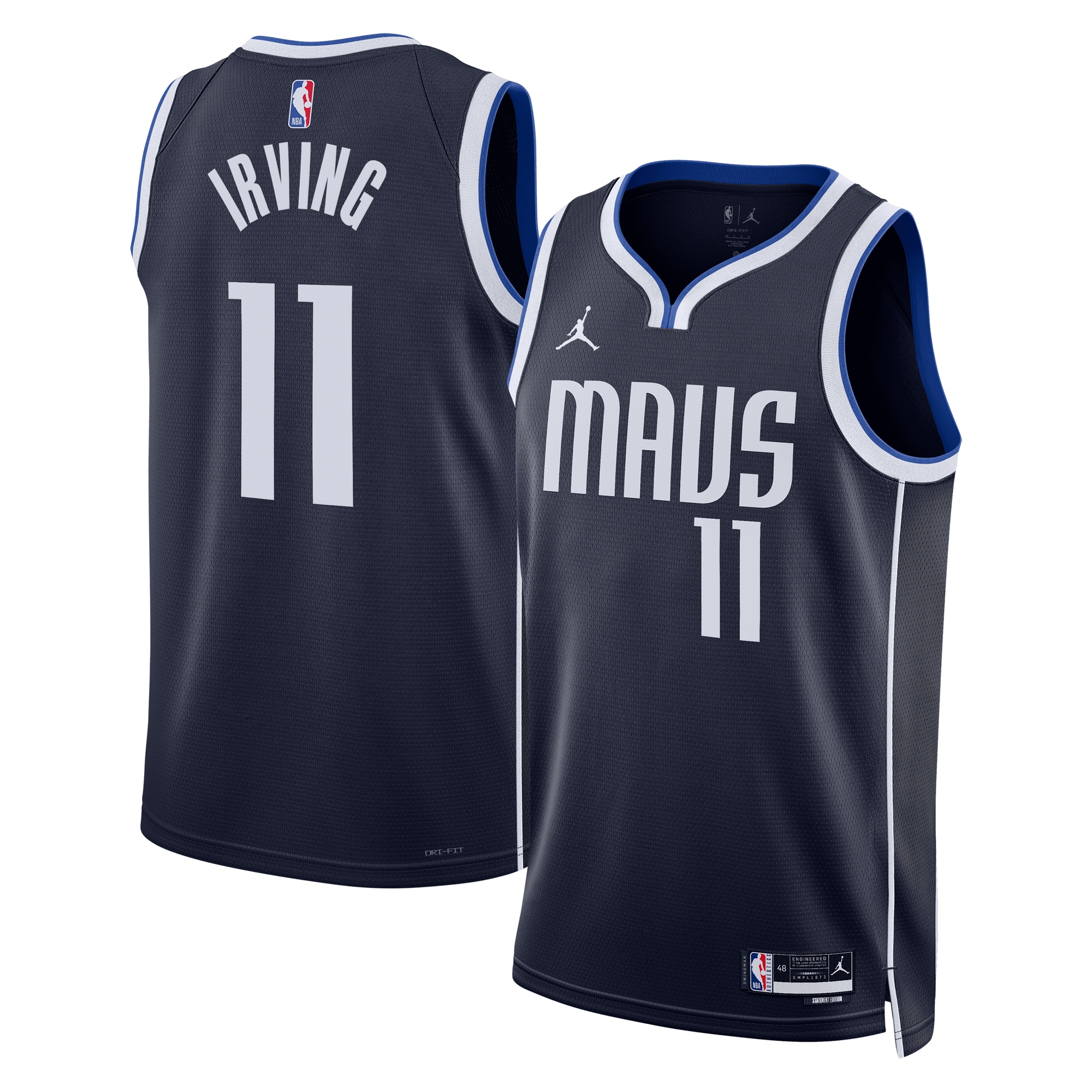 Dallas Mavericks Jordan Statement Edition Swingman Basketball Jersey - Navy - Kyrie Irving - Unisex - JS215 