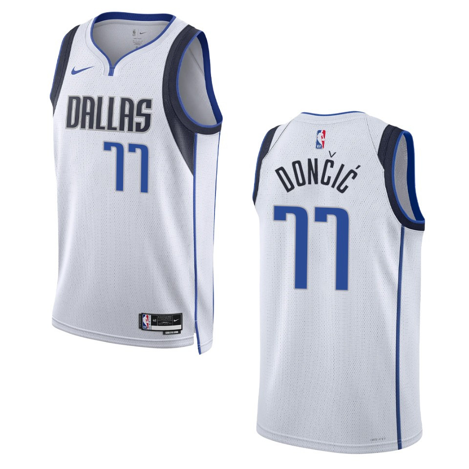 Dallas Mavericks Luka Doncic 2022-23 Association Edition White Swingman Basketball Jersey
