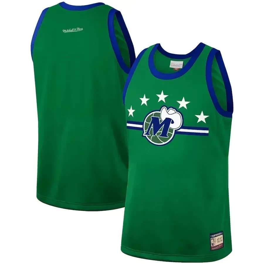 Dallas Mavericks Mitchell & Ness Hardwood Classics Team Heritage Fashion Basketball Jersey - Green - JS263 