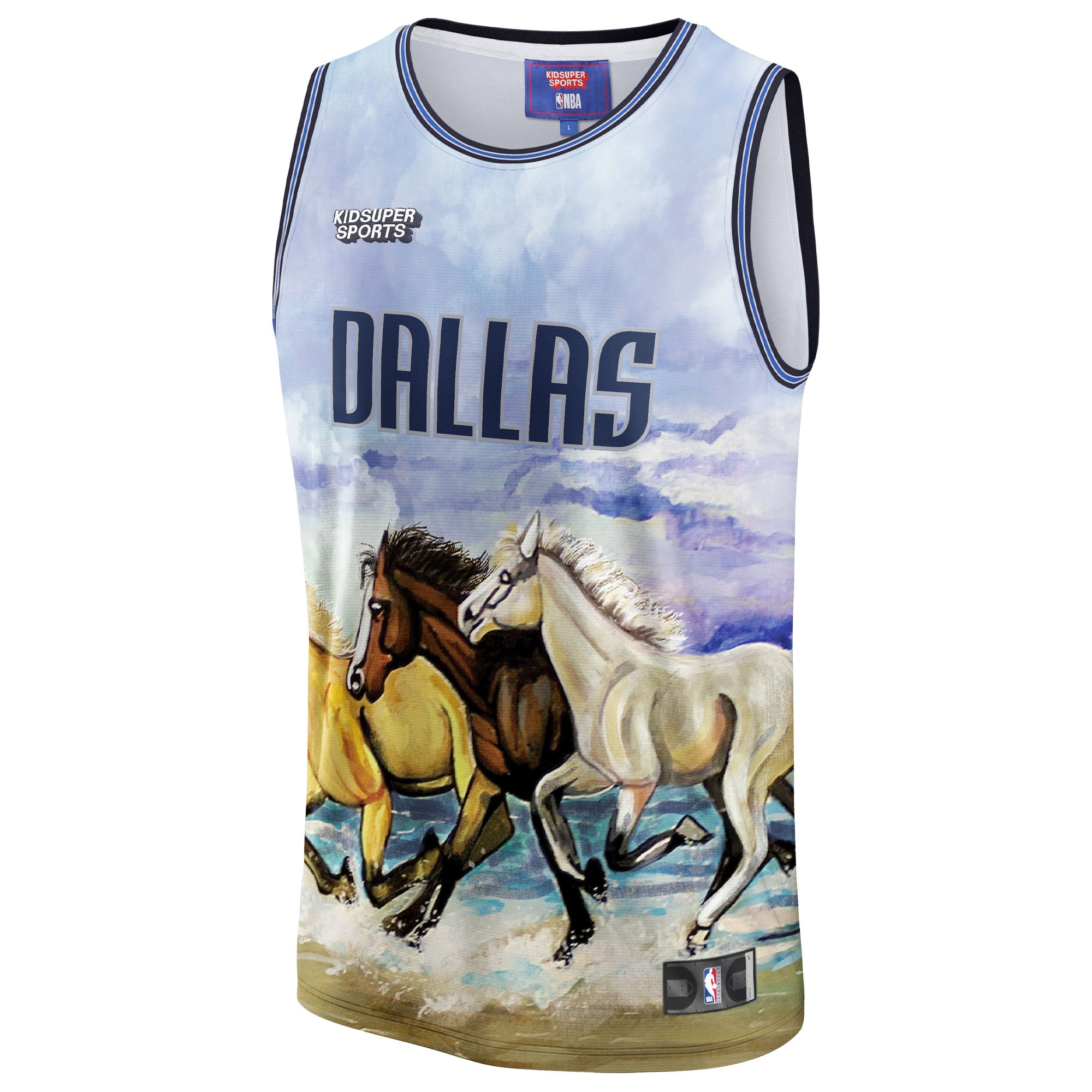 Alternative view of Dallas Mavericks Nba & Kidsuper Studios By Fanatics Unisex Hometown Basketball Jersey - Blue