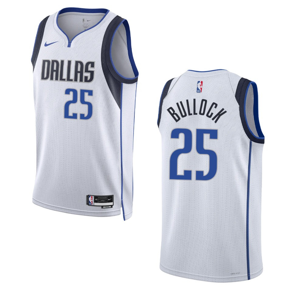 Dallas Mavericks Reggie Bullock 2022-23 Association Edition White Swingman Basketball Jersey