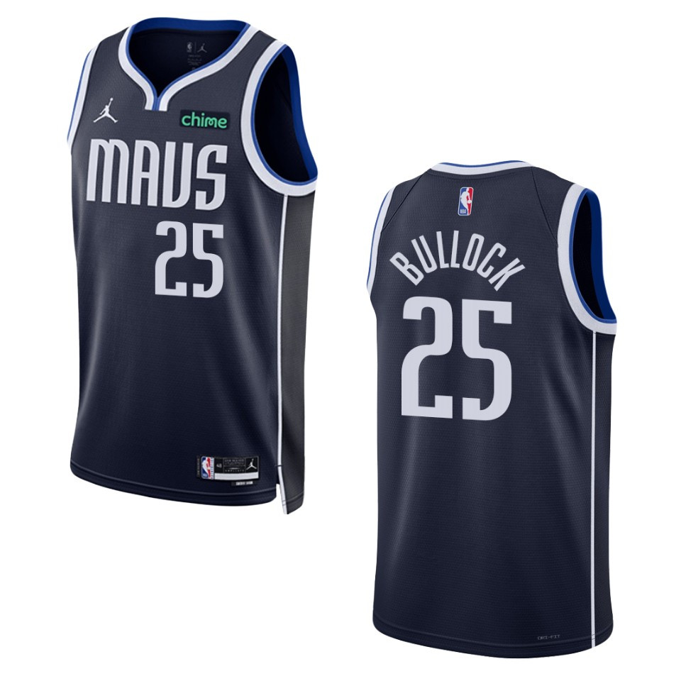 Dallas Mavericks Reggie Bullock 2022-23 Statement Edition Navy Basketball Jersey Swingman