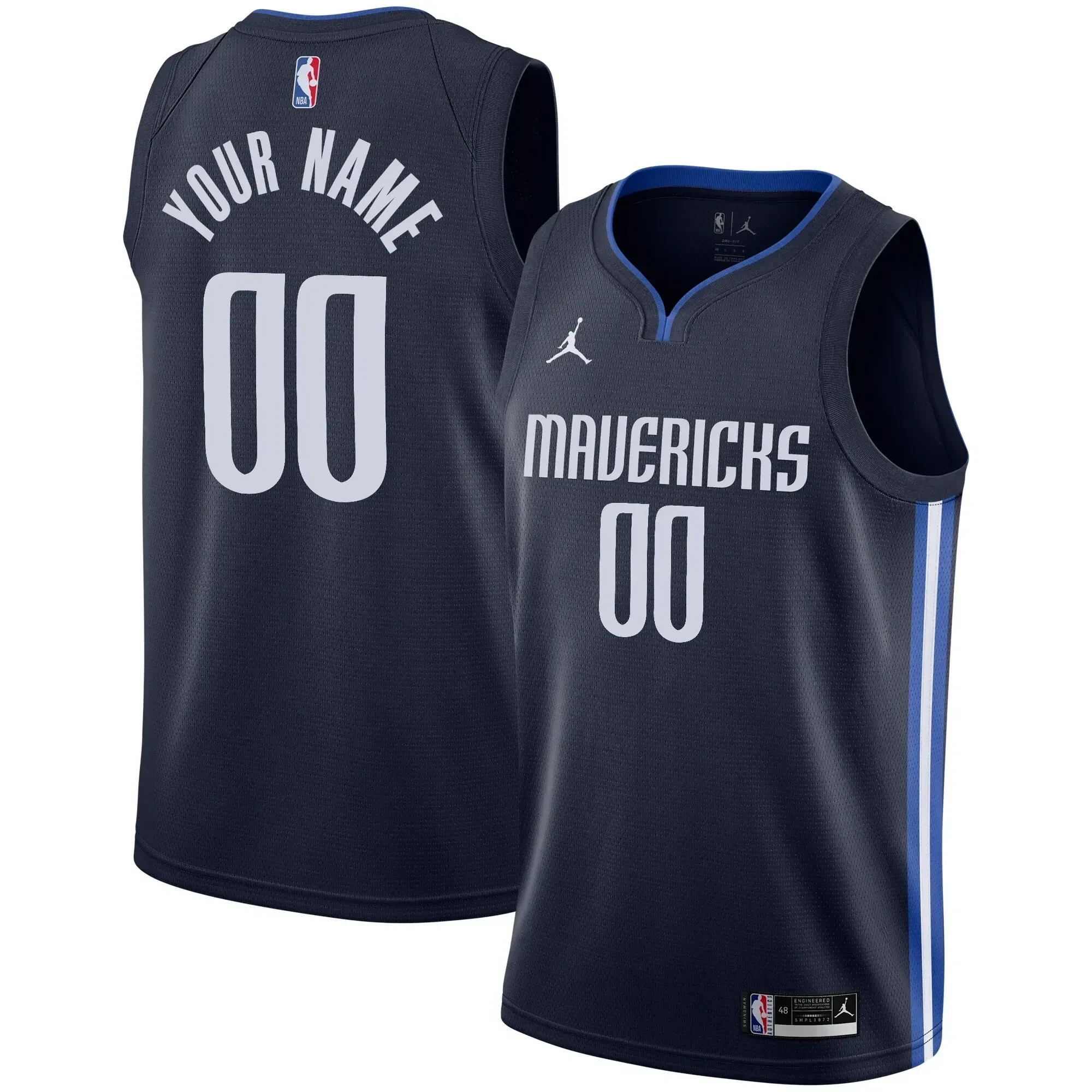 Dallas Mavericks Swingman Custom Basketball Jersey - Statement Edition - Navy - JS114 