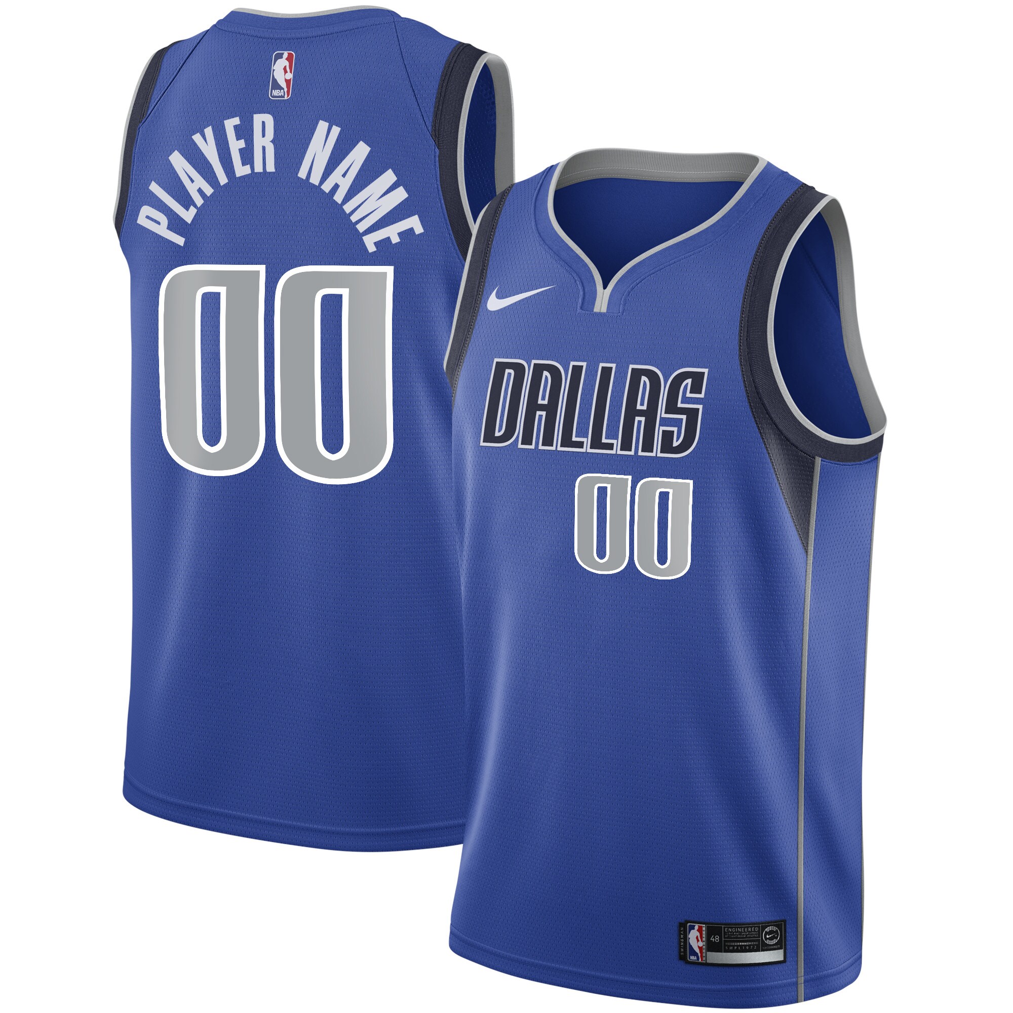 Dallas Mavericks Swingman Custom Basketball Jersey Blue - Icon Edition