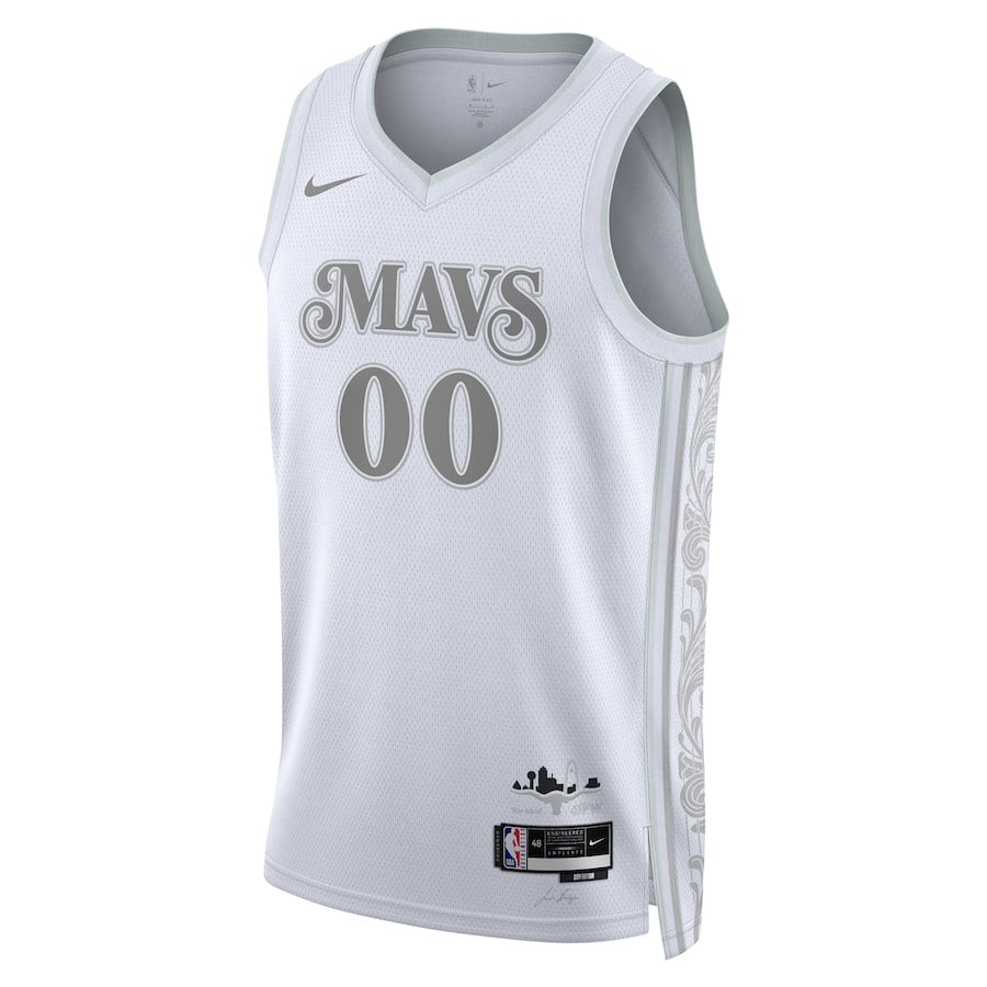 Alternative view of Dallas Mavericks Unisex 2024/25 Custom Swingman Basketball Jersey - City Edition - White - JS296 