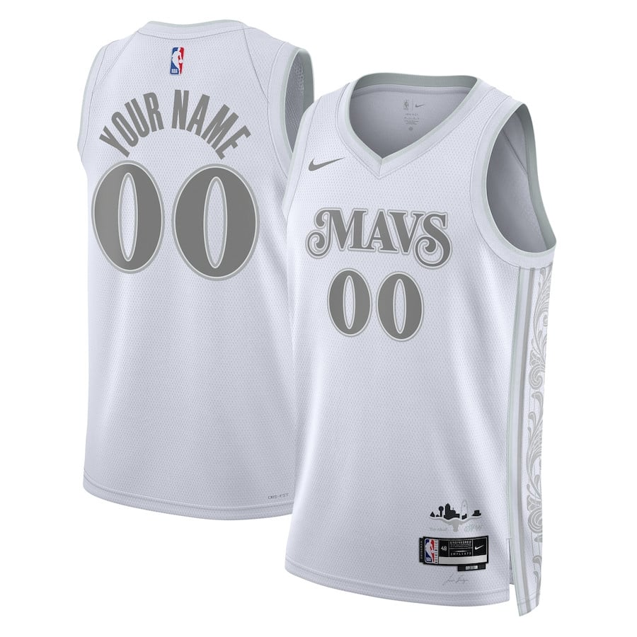 Dallas Mavericks Unisex 2024/25 Custom Swingman Basketball Jersey - City Edition - White - JS296 