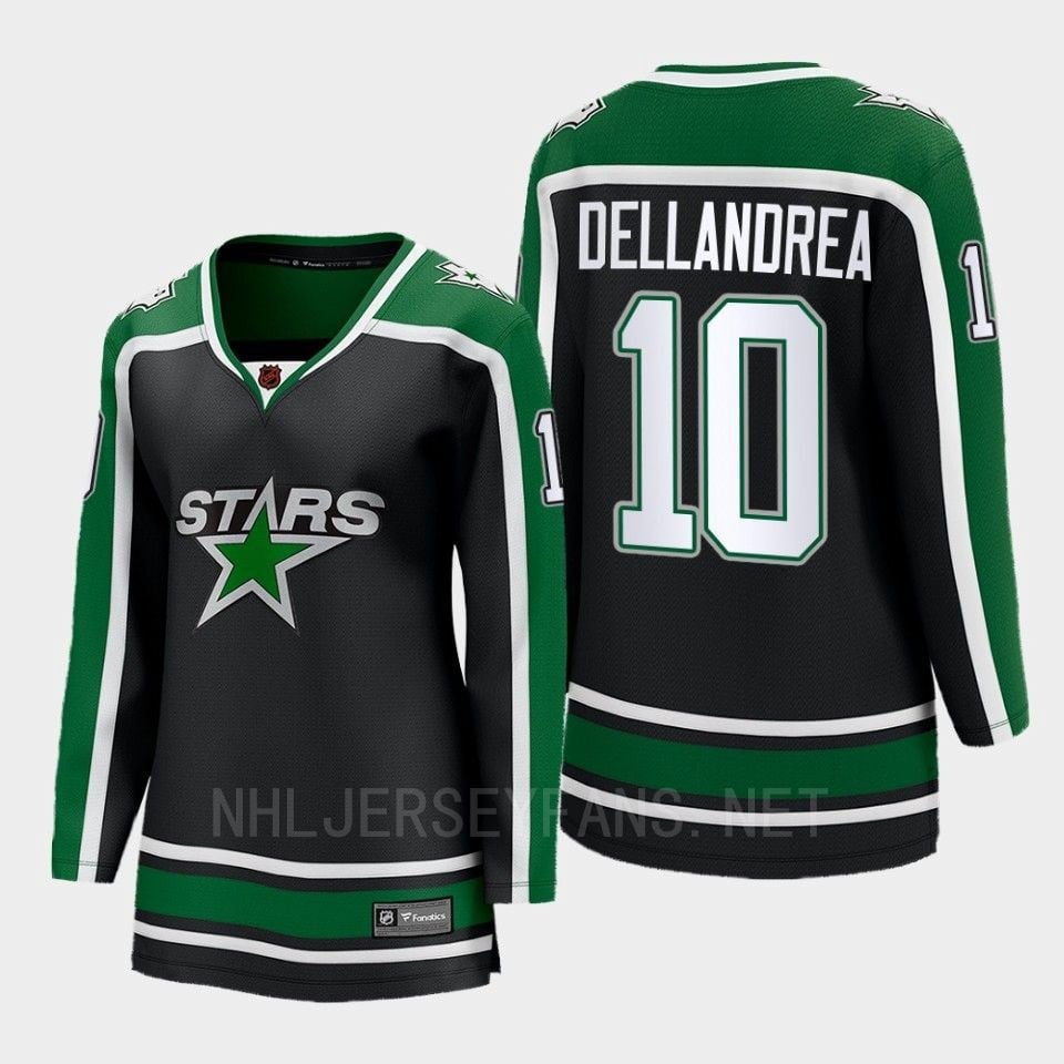 Dallas Stars 10 Ty Dellandrea Reverse Retro Black Equipment, Women - JS874 