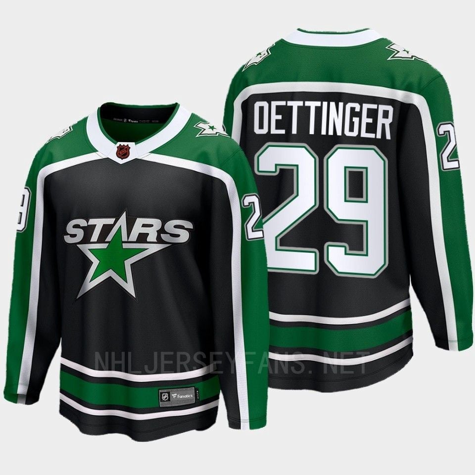 Dallas Stars 2022 Jake Oettinger 29 Special Edition 2.0 Breakaway Player Black Hockey Jersey - JS230 