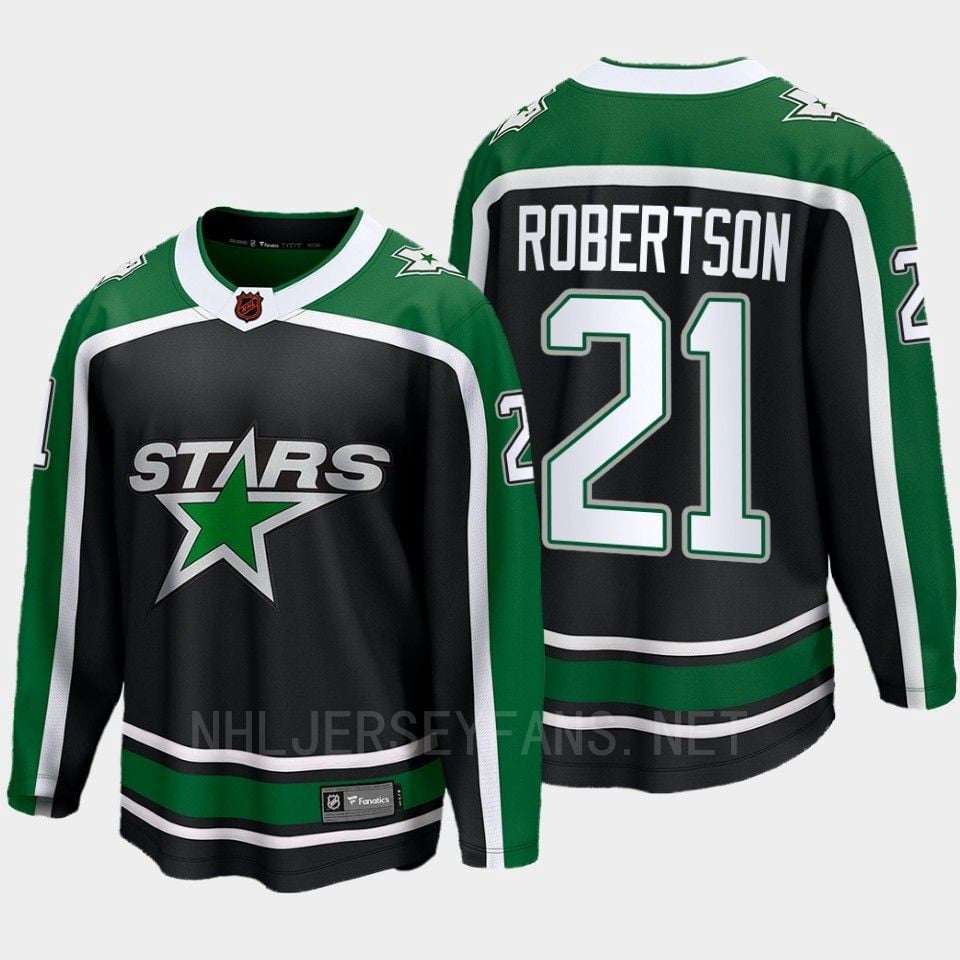 Dallas Stars 2022 Jason Robertson 21 Special Edition 2.0 Black Hockey Jersey Breakaway Player - JS290 