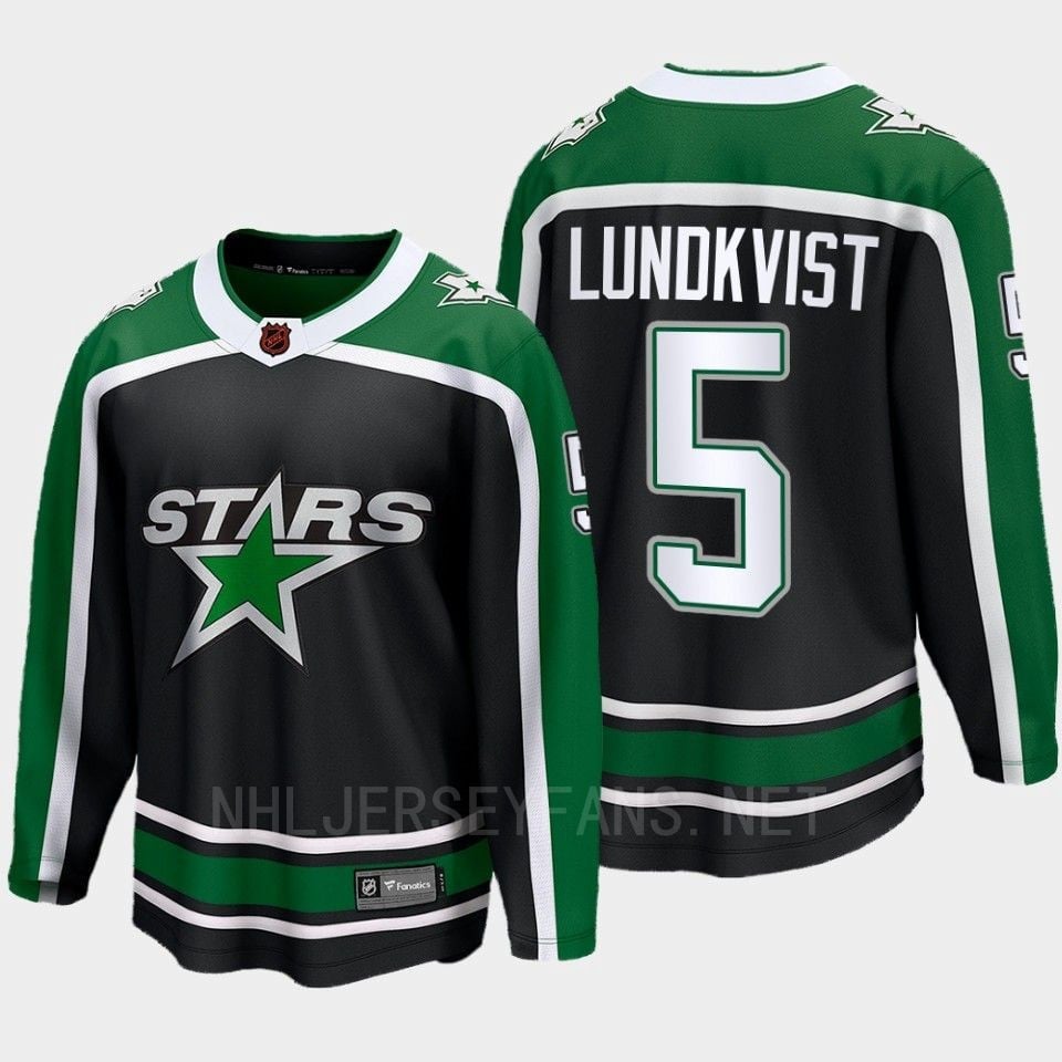 Dallas Stars 2022 Nils Lundkvist 5 Special Edition 2.0 Black 5 Hockey Jersey Breakaway Player - JS982 